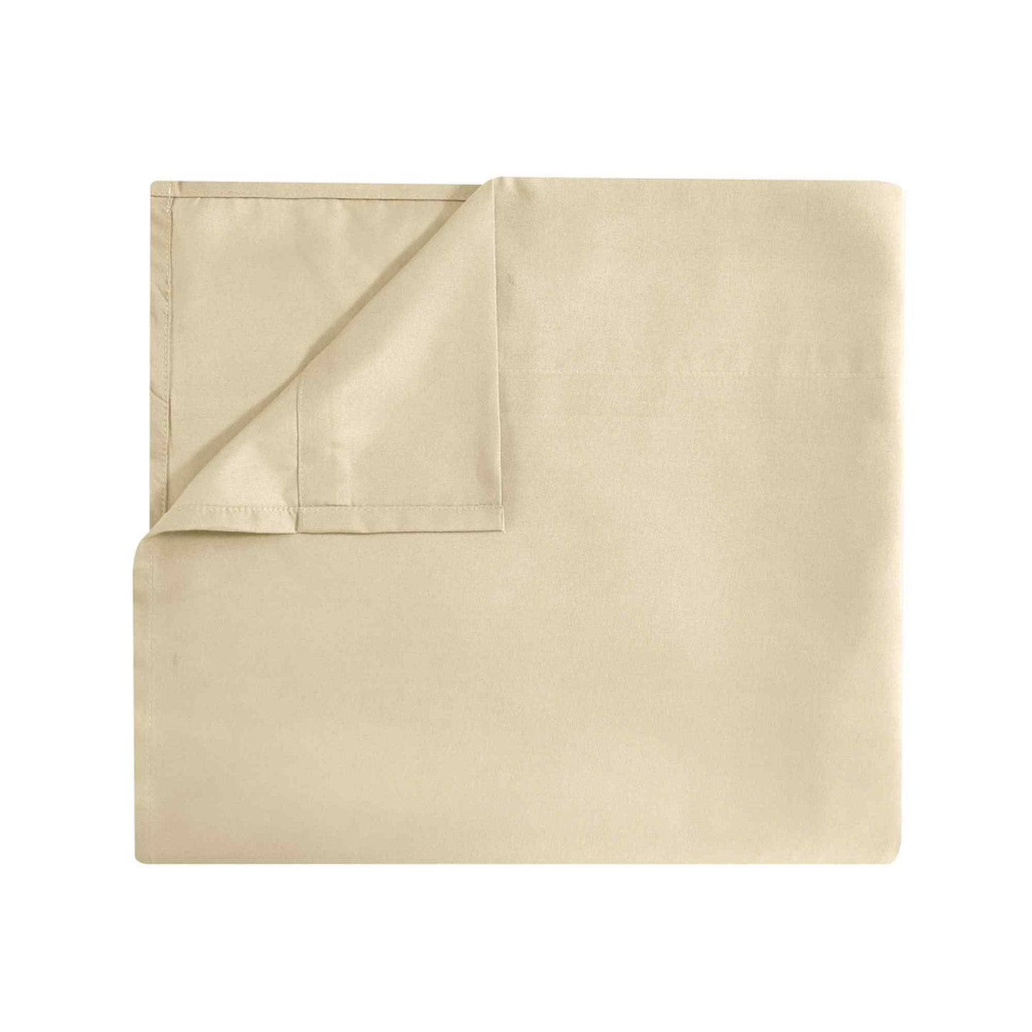 Beige folded fabric on a white background