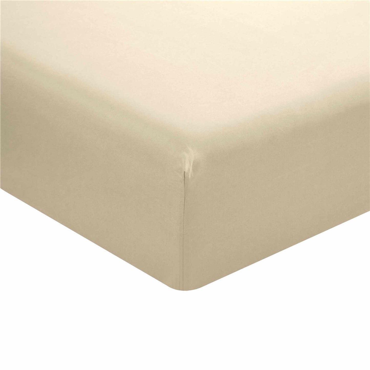 Beige fitted sheet on a white background